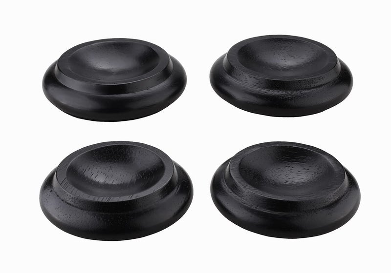 HilerPunk 4 Pcs Solid Wood Upright Piano Caster Cups Furniture Caster Cups HilerPunk Sofas Beds Chairs Wheel Caster Cups Pads with Non-Slip & Anti-Noise Felt Pads for Hardwood Floor Protectors-Black - Image 4